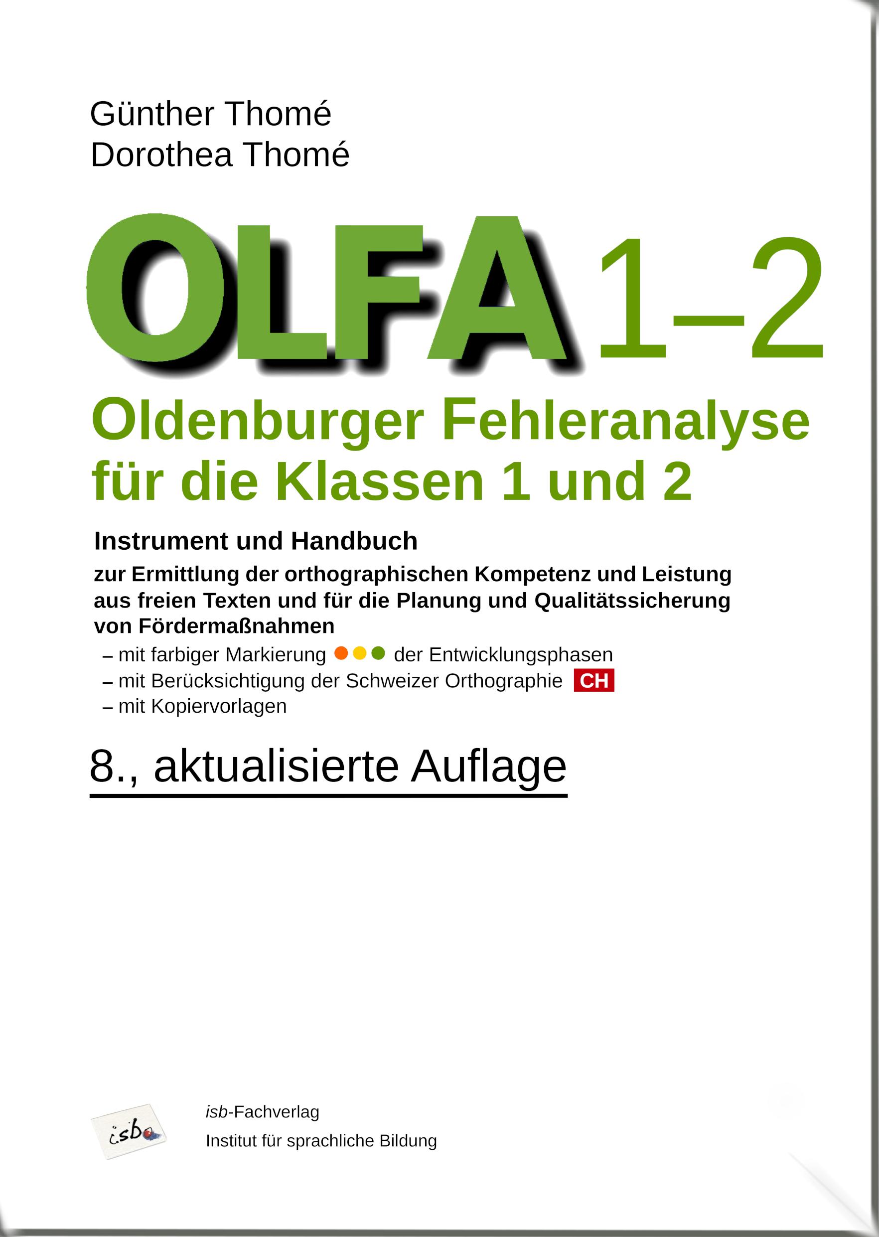Vorderes Coverbild OLFA 1-2: Oldenburger Fehleranalyse für die Klassen 1 und 2.