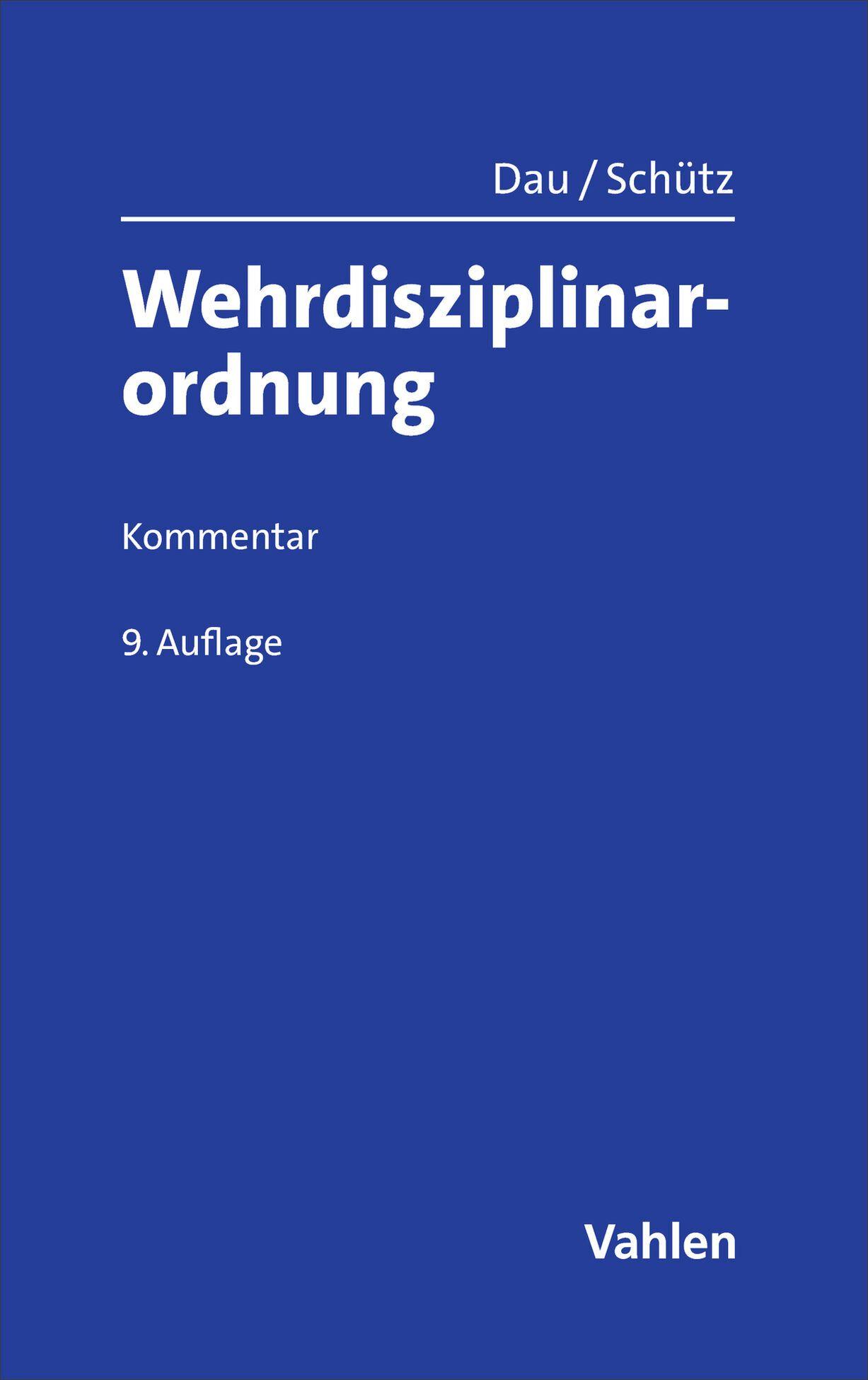 Vorderes Coverbild Wehrdisziplinarordnung