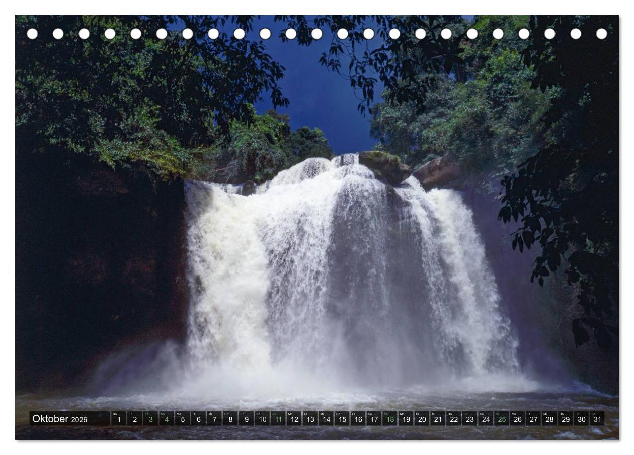 Beispielinhalt (Bild) Wasserfälle der Welt 2026 (Tischkalender 2026 DIN A5 quer), CALVENDO Monatskalender