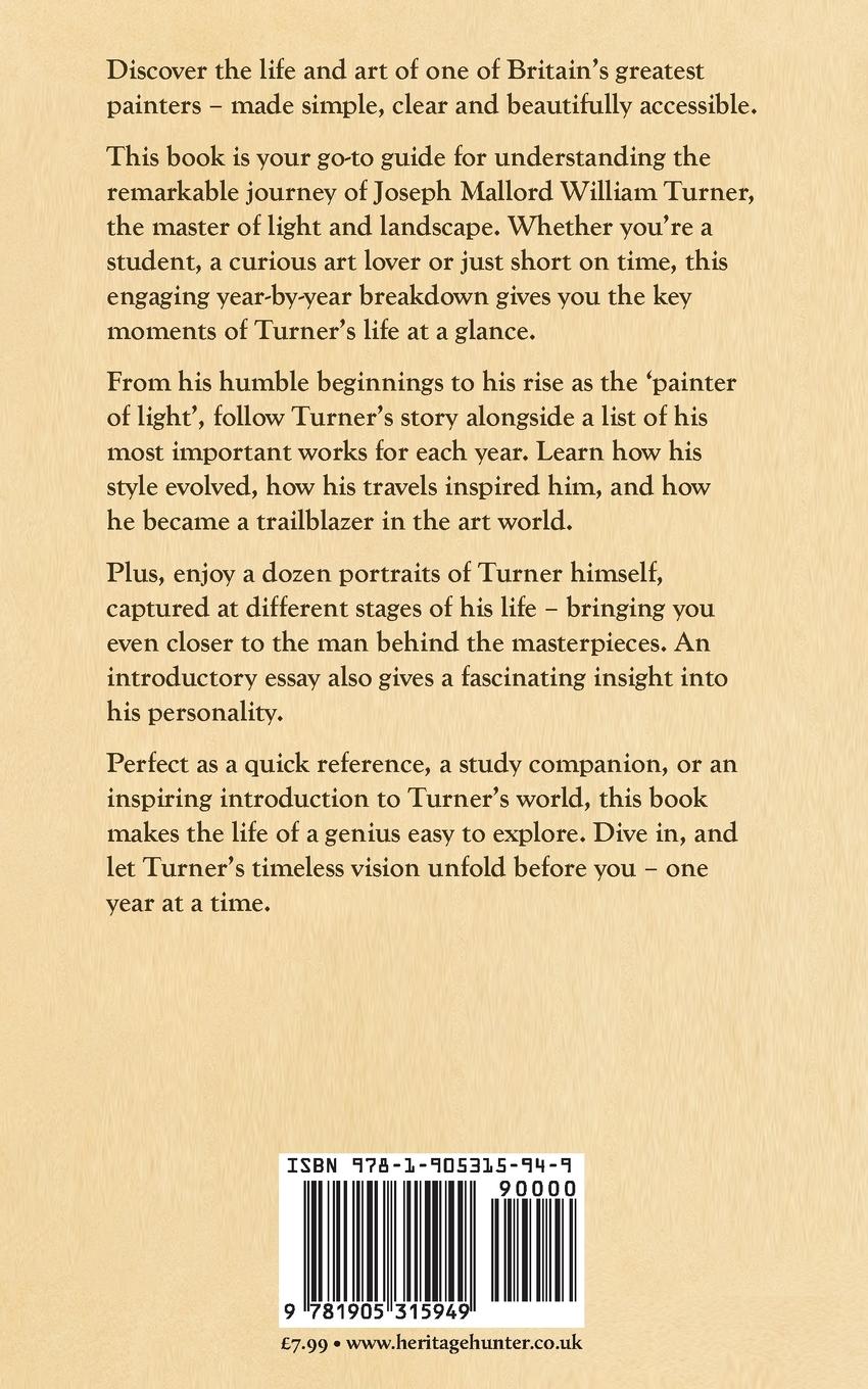 Rückseitencover J.M.W. Turner Biography Timeline