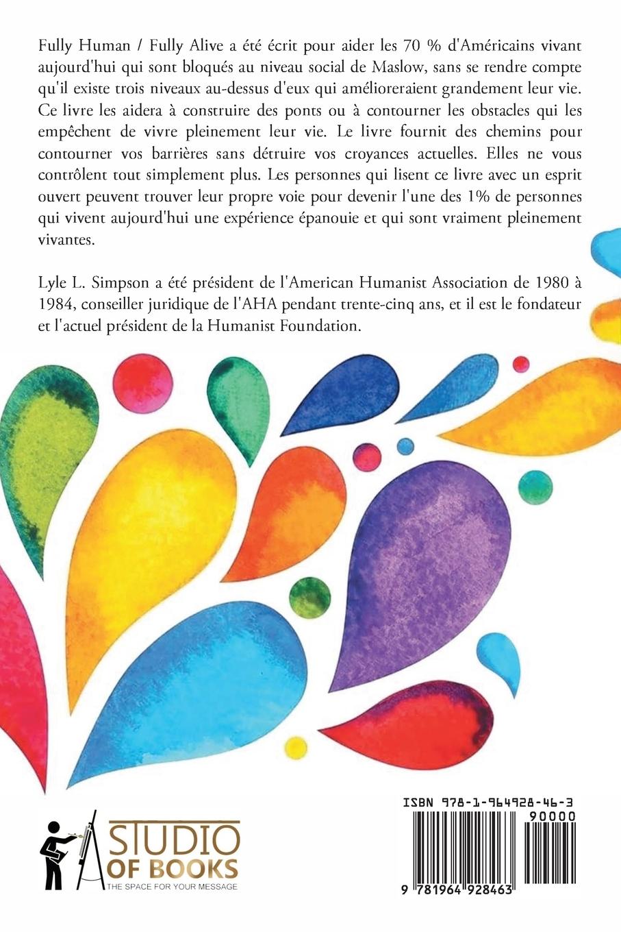 Rückseitencover Pleinament Humain / Pleinament Vivant