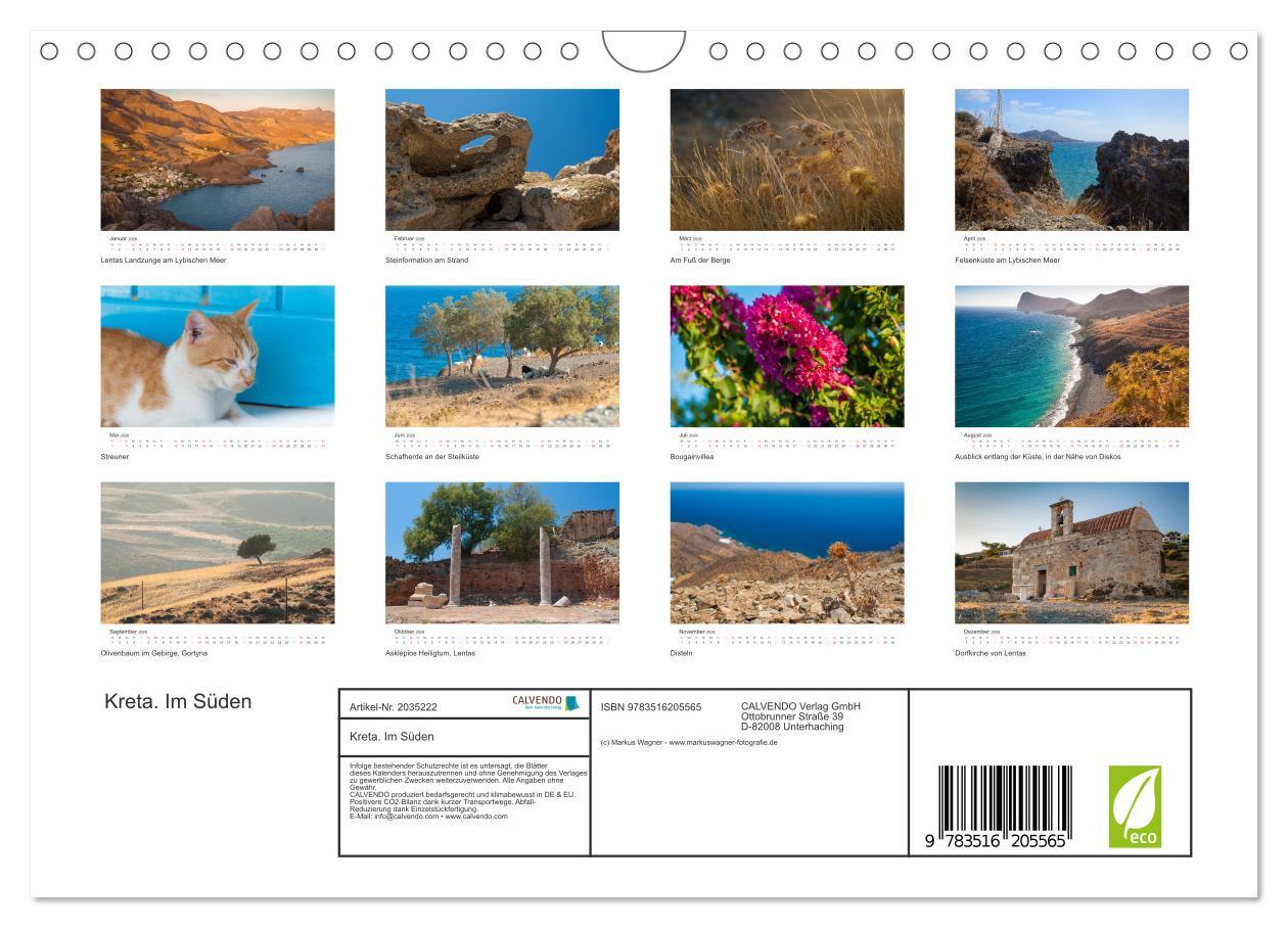 Beispielinhalt (Bild) Kreta. Im Süden (Wandkalender 2026 DIN A4 quer), CALVENDO Monatskalender