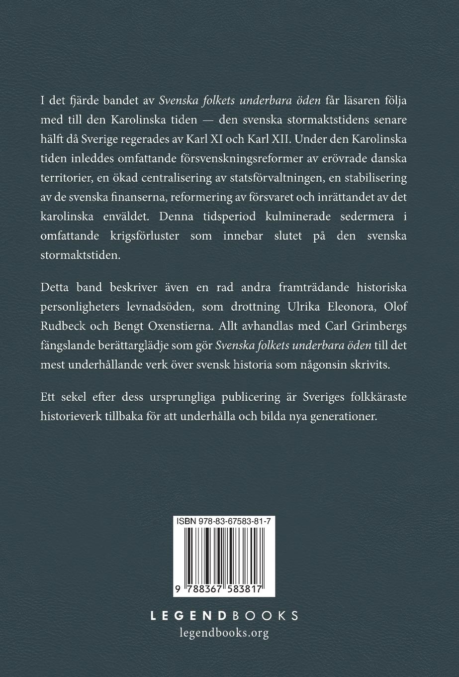 Rückseitencover Svenska folkets underbara öden