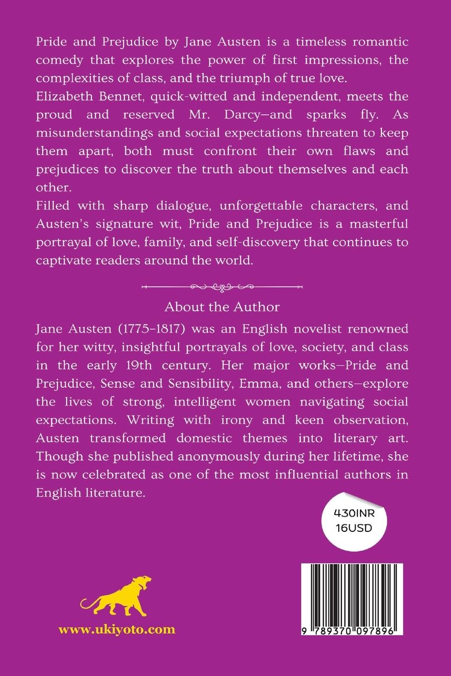 Rückseitencover Pride and Prejudice | Timeless Classics