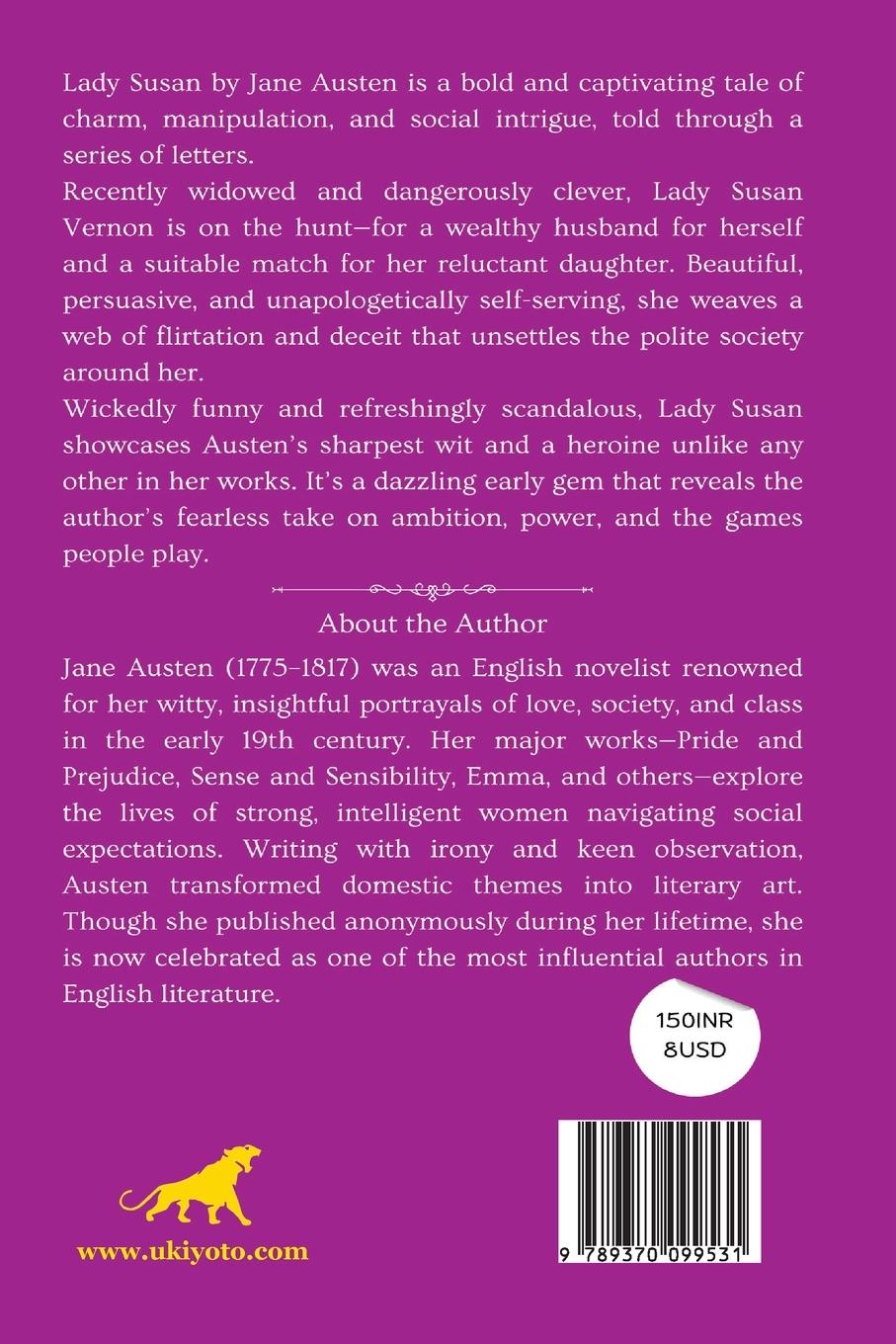 Rückseitencover Lady Susan | Timeless Classics