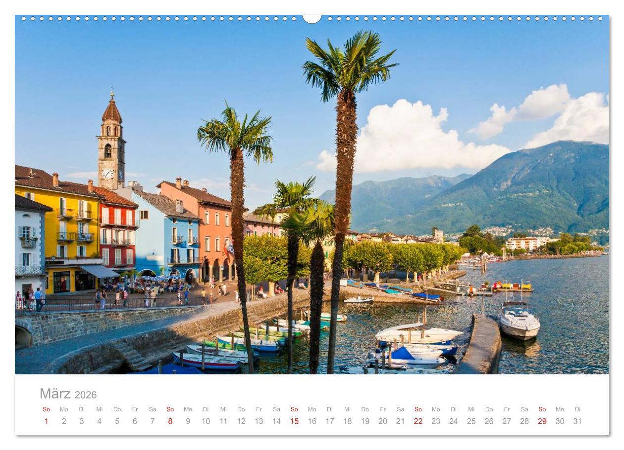 Beispielinhalt (Bild) TESSIN Werner Dieterich (hochwertiger Premium Wandkalender 2026 DIN A2 quer), Kunstdruck in Hochglanz