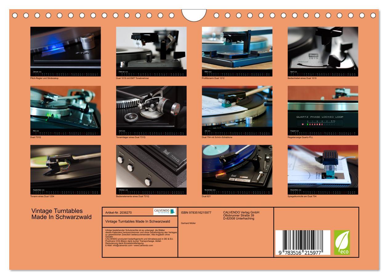 Beispielinhalt (Bild) Vintage Turntables Made In Schwarzwald (Wandkalender 2026 DIN A4 quer), CALVENDO Monatskalender
