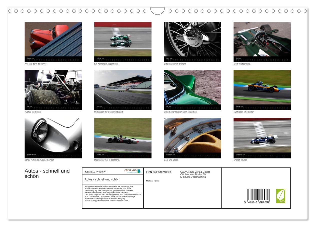 Beispielinhalt (Bild) Autos - schnell und schön (Wandkalender 2026 DIN A3 quer), CALVENDO Monatskalender