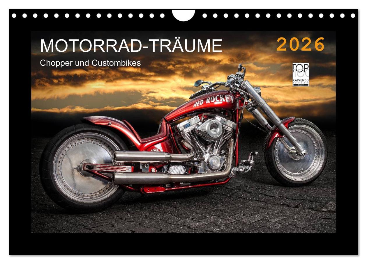 Vorderes Coverbild Motorrad-Träume - Chopper und Custombikes (Wandkalender 2026 DIN A4 quer), CALVENDO Monatskalender