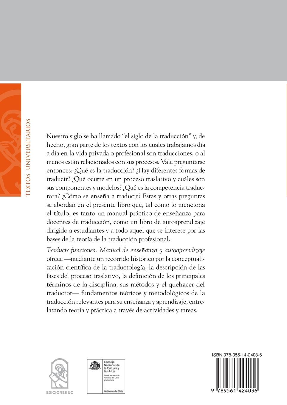 Rückseitencover Traducir funciones