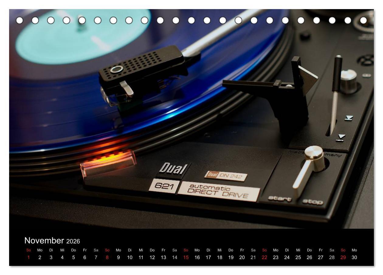 Beispielinhalt (Bild) Vintage Turntables Made In Schwarzwald (Tischkalender 2026 DIN A5 quer), CALVENDO Monatskalender
