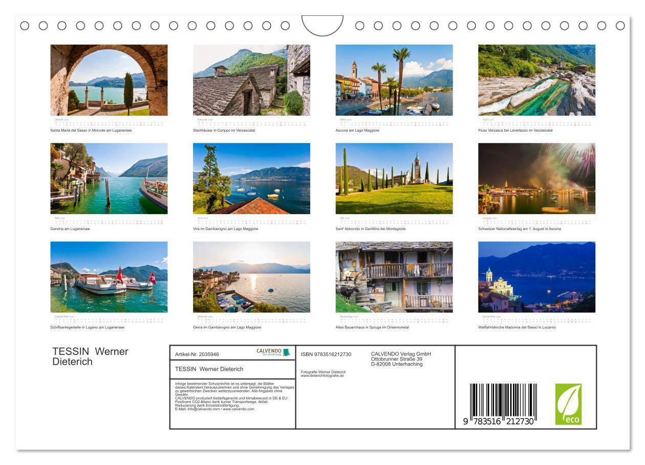 Beispielinhalt (Bild) TESSIN Werner Dieterich (Wandkalender 2026 DIN A4 quer), CALVENDO Monatskalender