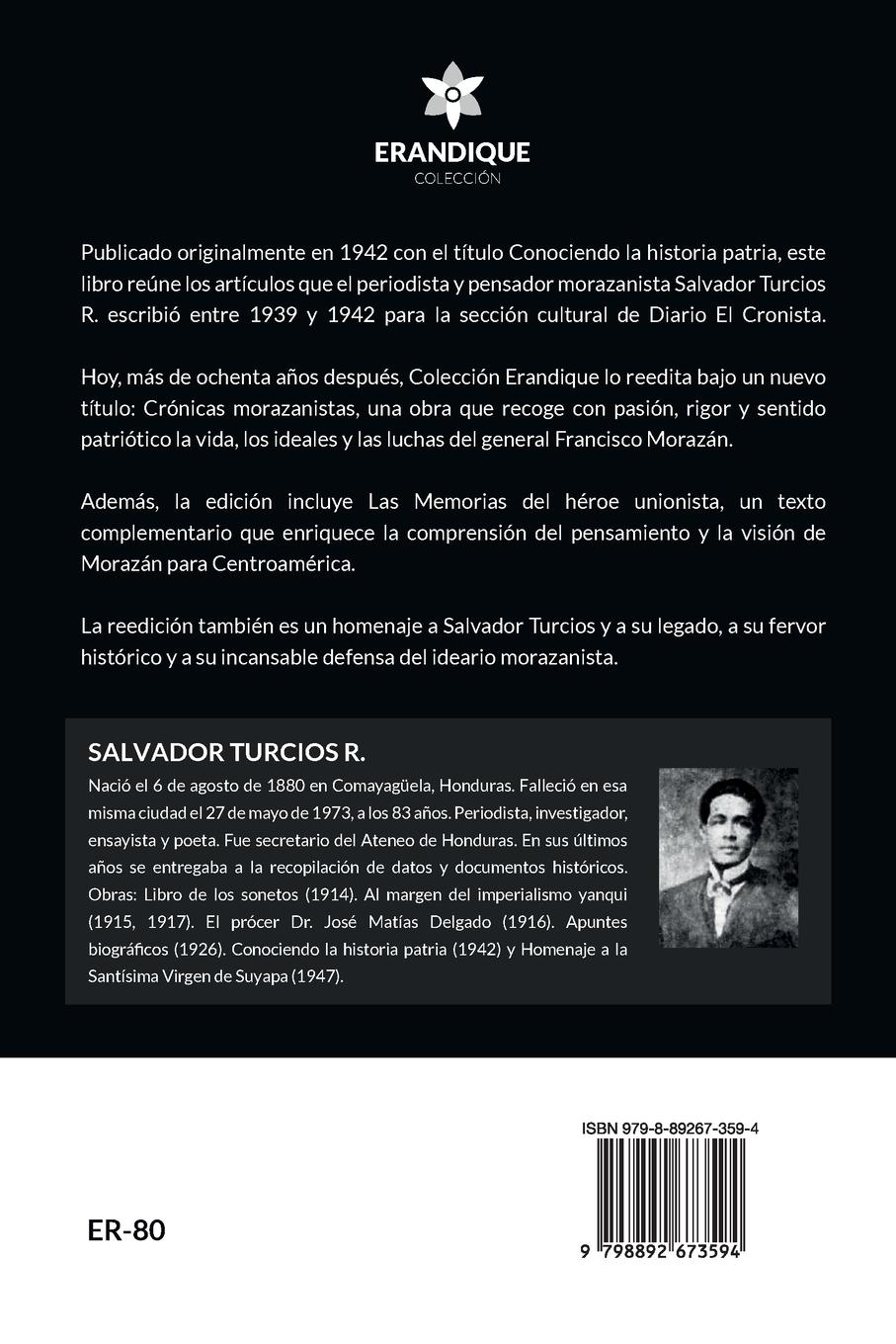 Rückseitencover ¡Morazán! ¡Morazán! ¡Morazán! (Artículos publicados en Diario El Cronista 1939-1942)