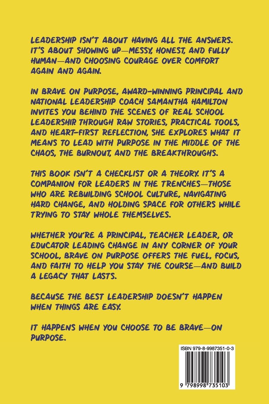 Rückseitencover Brave on Purpose