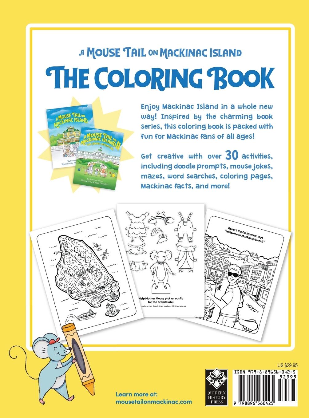 Rückseitencover A Mouse Tail on Mackinac Island - The Coloring Book
