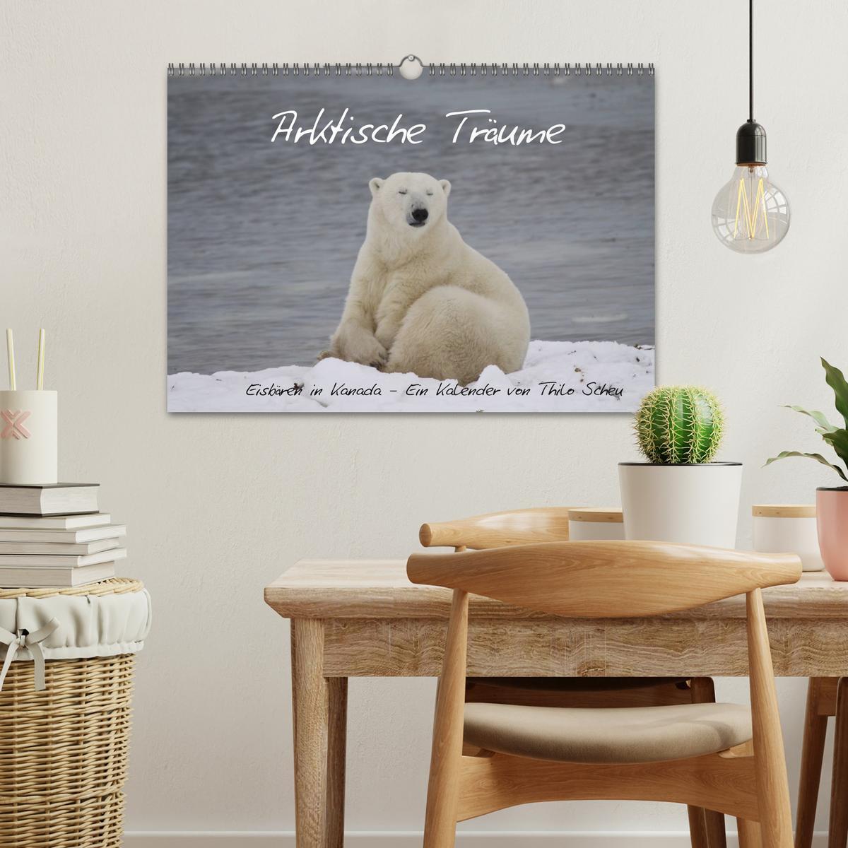 Beispielinhalt (Bild) Arktische Träume - Eisbären in Kanada (Wandkalender 2026 DIN A3 quer), CALVENDO Monatskalender