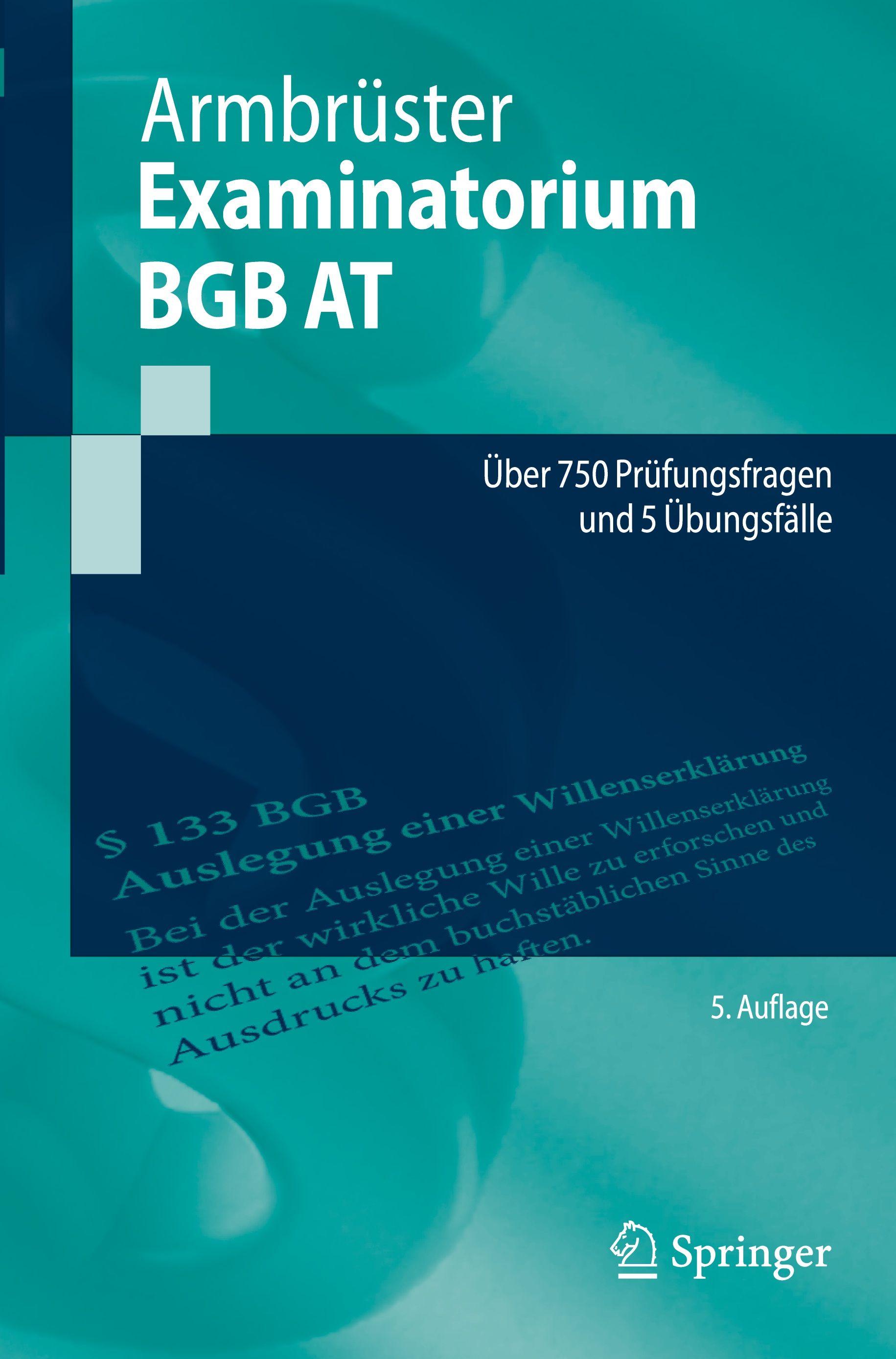 Vorderes Coverbild Examinatorium BGB AT