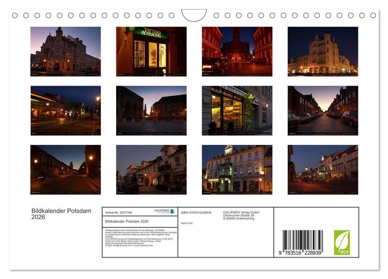 Beispielinhalt (Bild) Bildkalender Potsdam 2026 (Wandkalender 2026 DIN A4 quer), CALVENDO Monatskalender