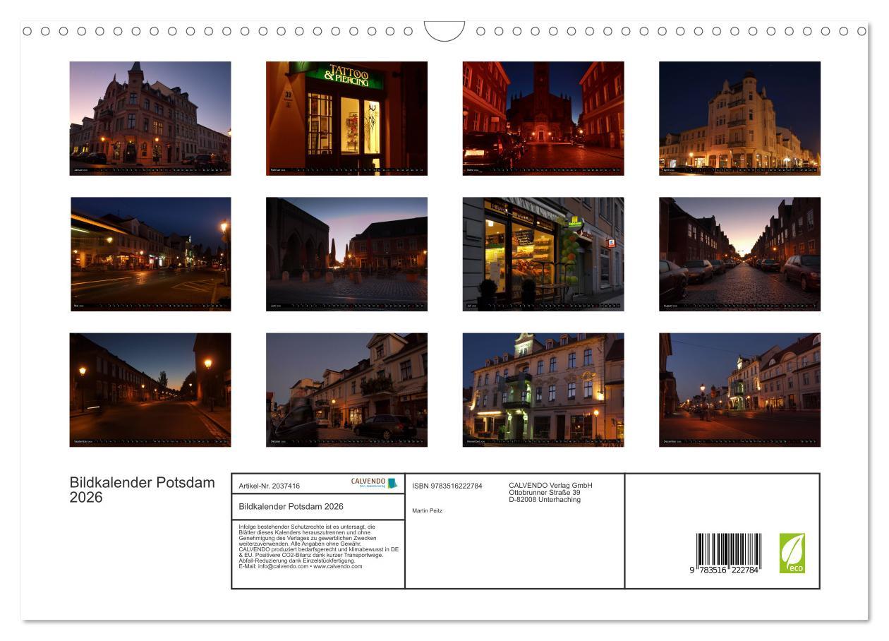 Beispielinhalt (Bild) Bildkalender Potsdam 2026 (Wandkalender 2026 DIN A3 quer), CALVENDO Monatskalender