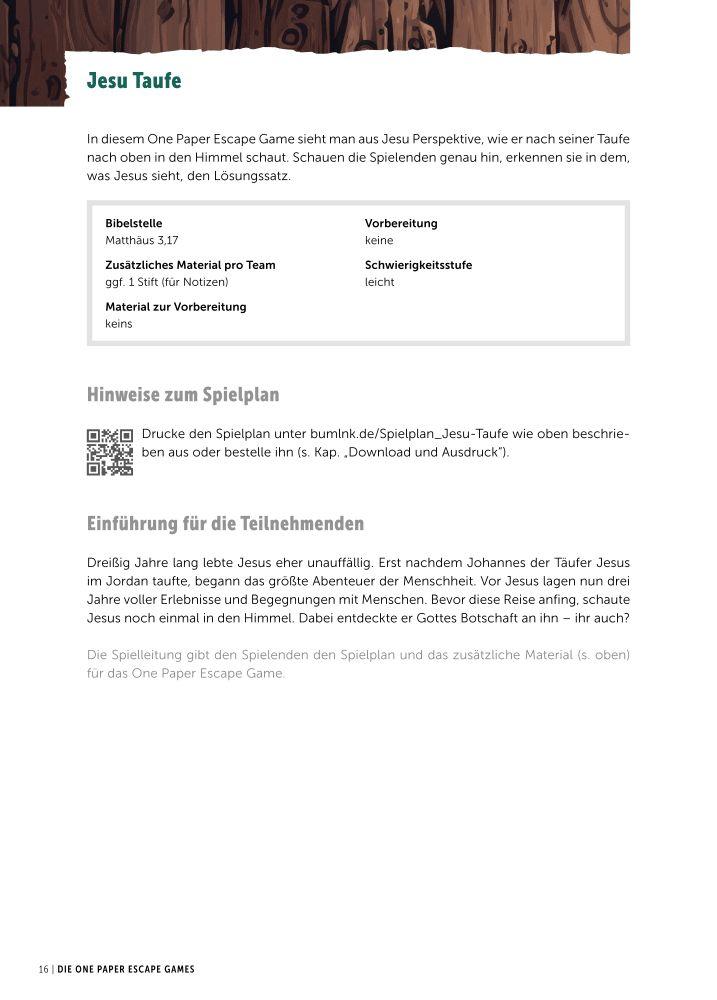 Beispielinhalt (Bild) One Paper Escape Games 2