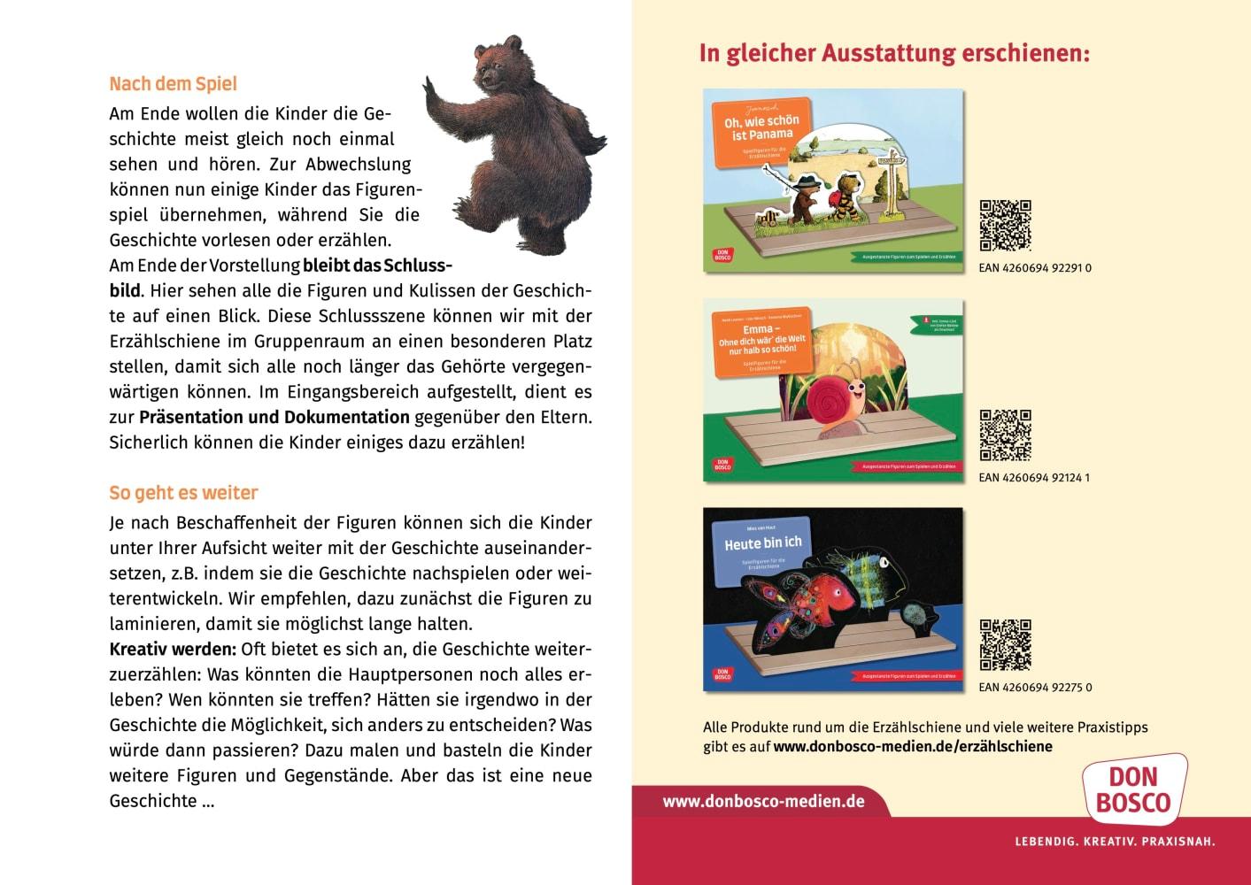 Beispielinhalt (Bild) Es klopft bei Wanja in der Nacht. Erzählschienen-Figurenset