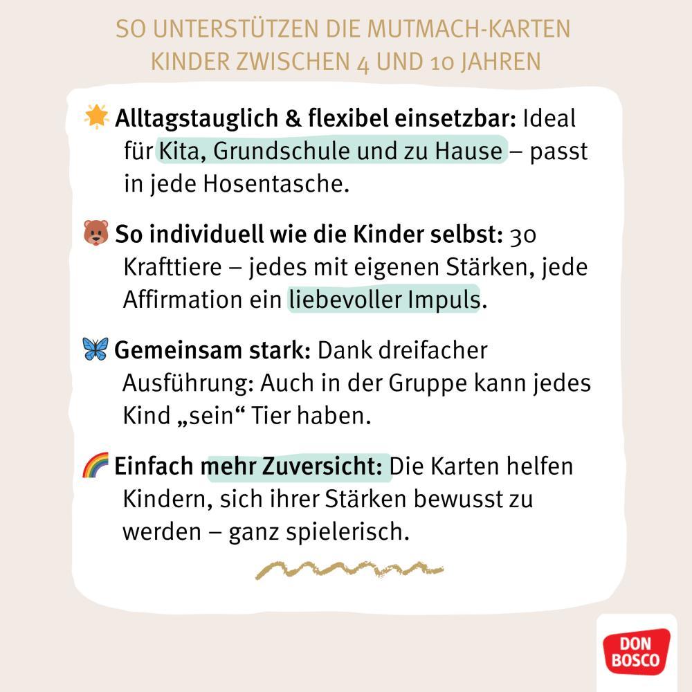 Beispielinhalt (Bild) Krafttier-Affirmationen für Kinder