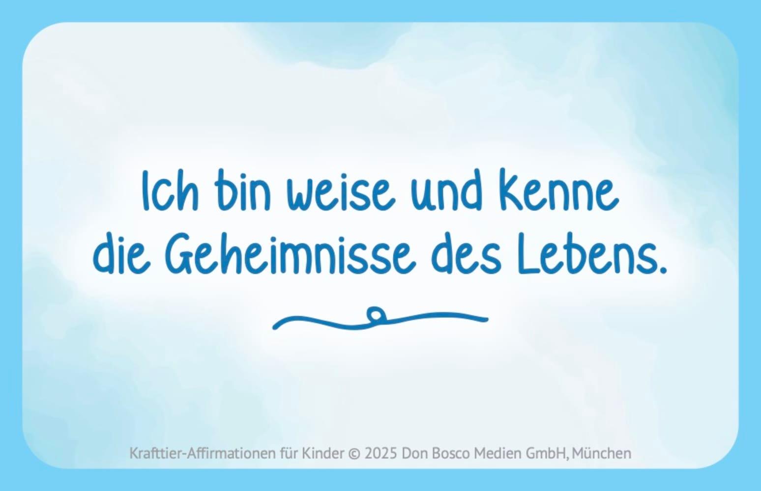 Beispielinhalt (Bild) Krafttier-Affirmationen für Kinder