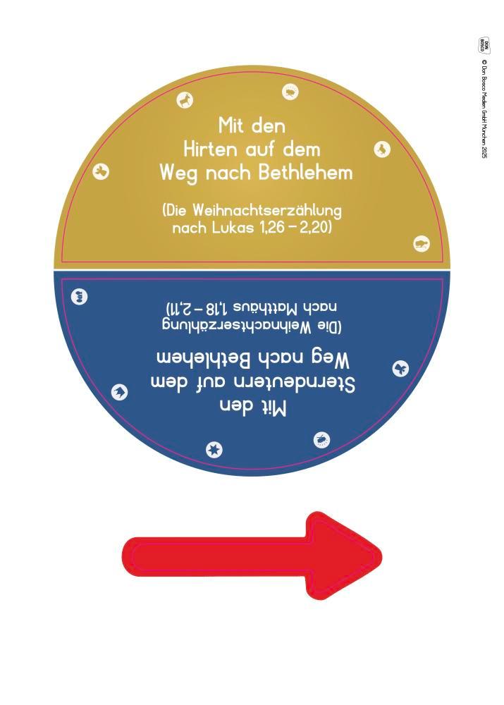 Beispielinhalt (Bild) Die Weihnachtsgeschichte. Auf dem Weg nach Bethlehem. Ein Legekreis in 10 Bildern