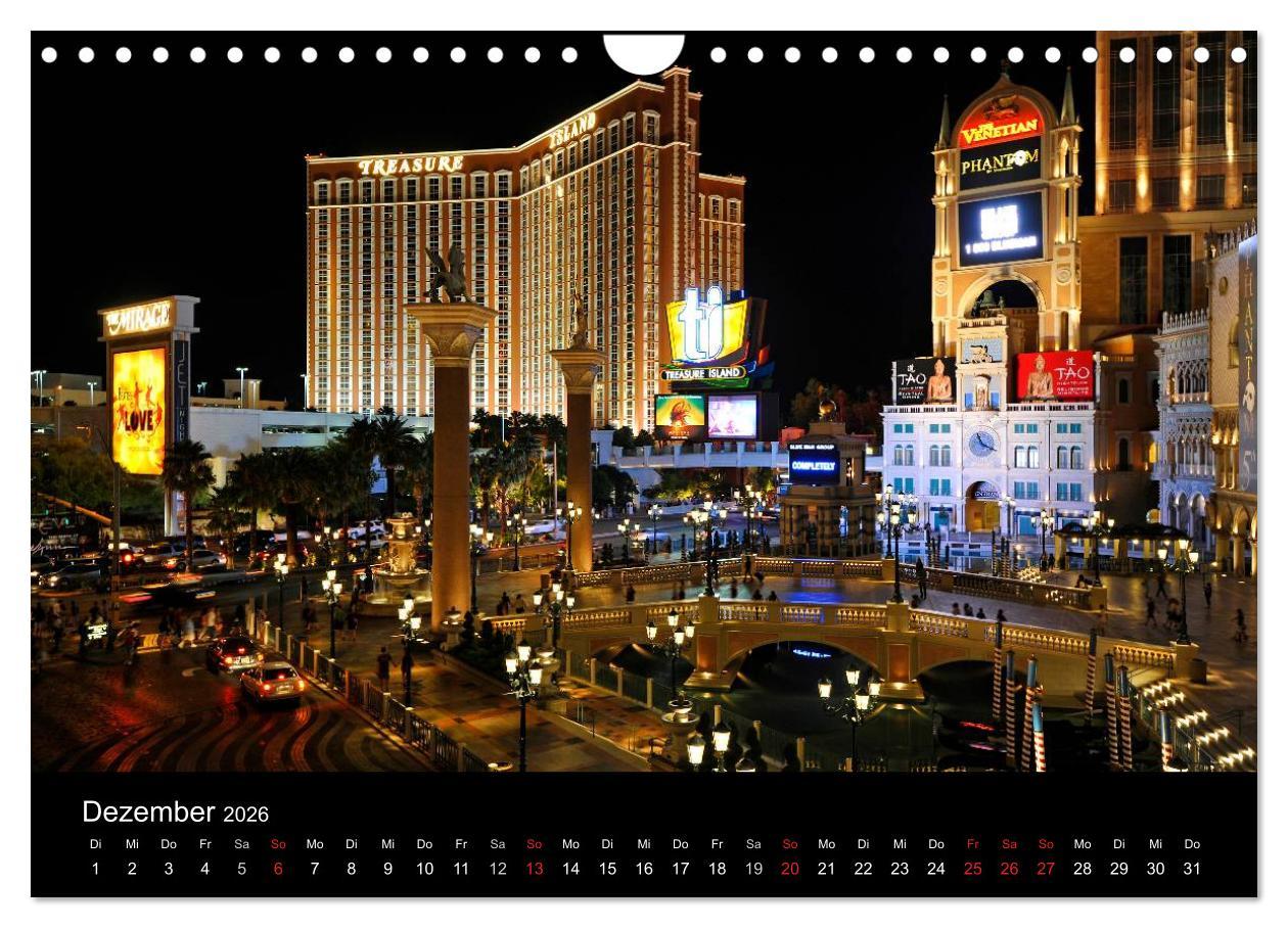 Beispielinhalt (Bild) Las Vegas (Wandkalender 2026 DIN A4 quer), CALVENDO Monatskalender