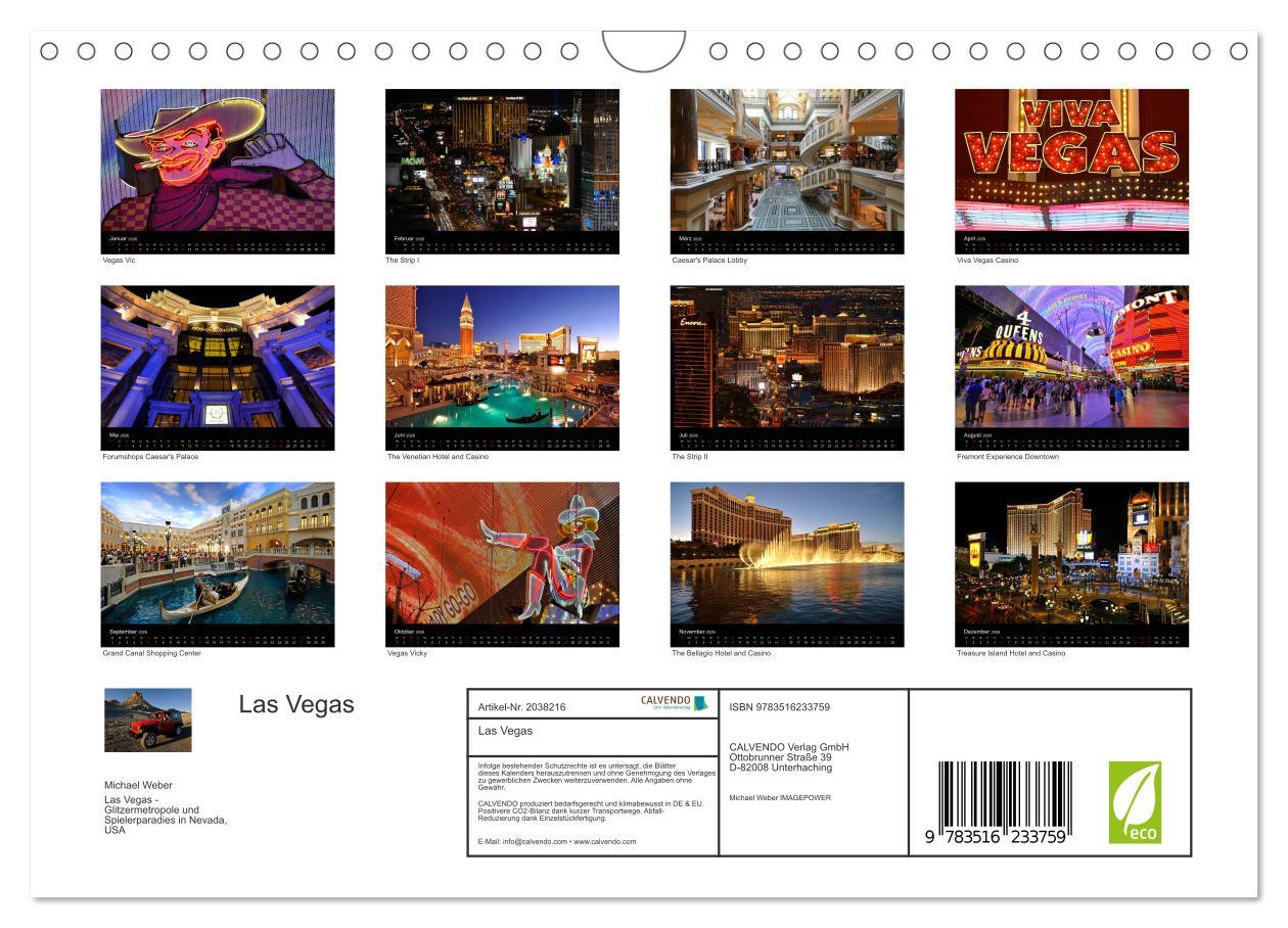 Beispielinhalt (Bild) Las Vegas (Wandkalender 2026 DIN A4 quer), CALVENDO Monatskalender