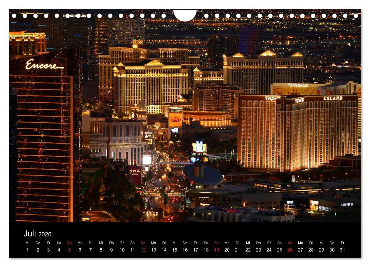 Beispielinhalt (Bild) Las Vegas (Wandkalender 2026 DIN A4 quer), CALVENDO Monatskalender