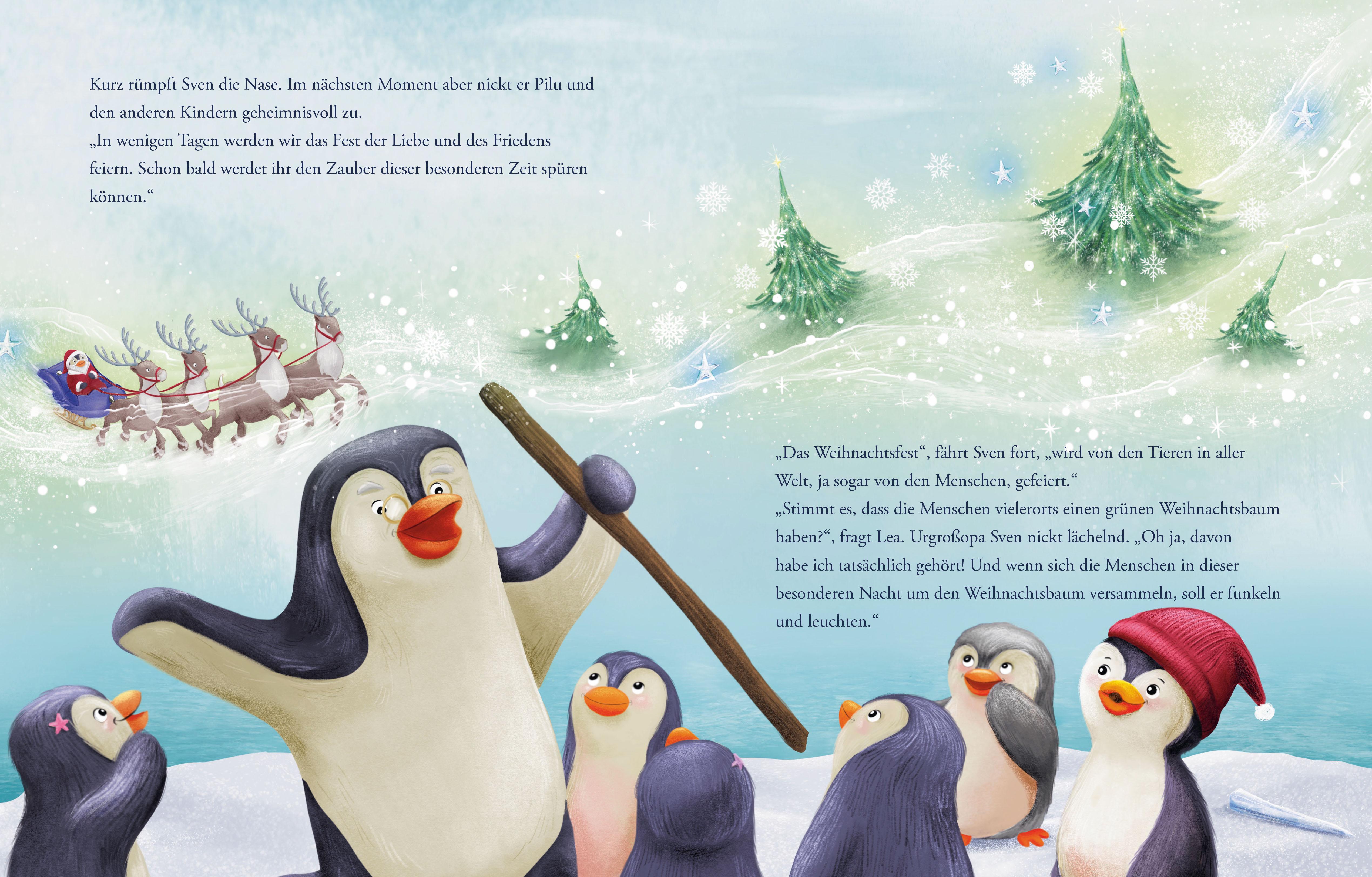 Beispielinhalt (Bild) Frohes Fest, Pilu Pinguin