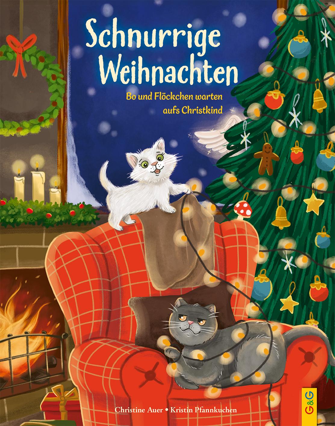 Vorderes Coverbild Schnurrige Weihnachten - Bo und Flöckchen warten aufs Christkind