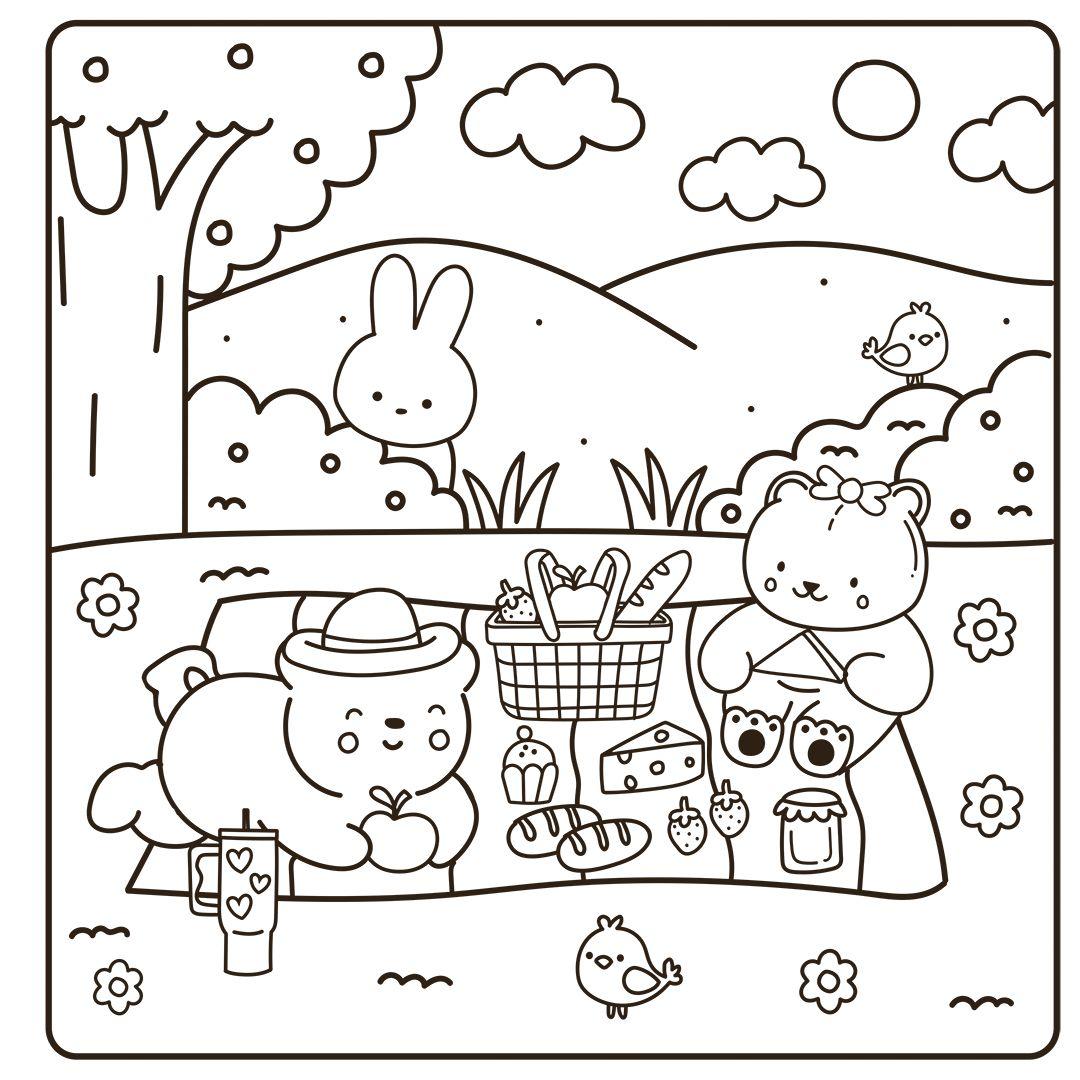 Beispielinhalt (Bild) Cosy Coloring Ausmalset - Einfach niedlich ausmalen