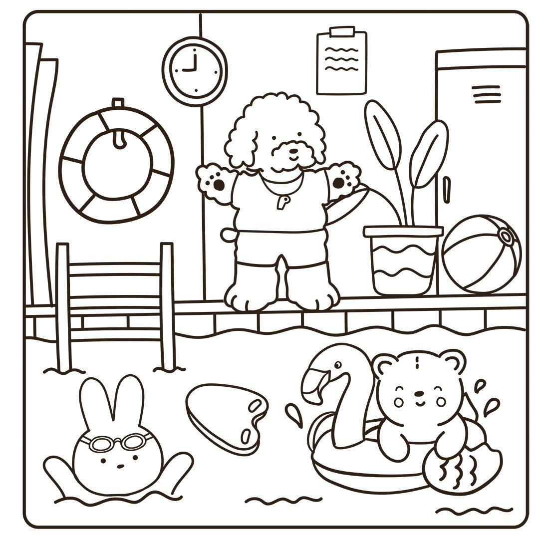 Beispielinhalt (Bild) Cosy Coloring Ausmalset - Einfach niedlich ausmalen