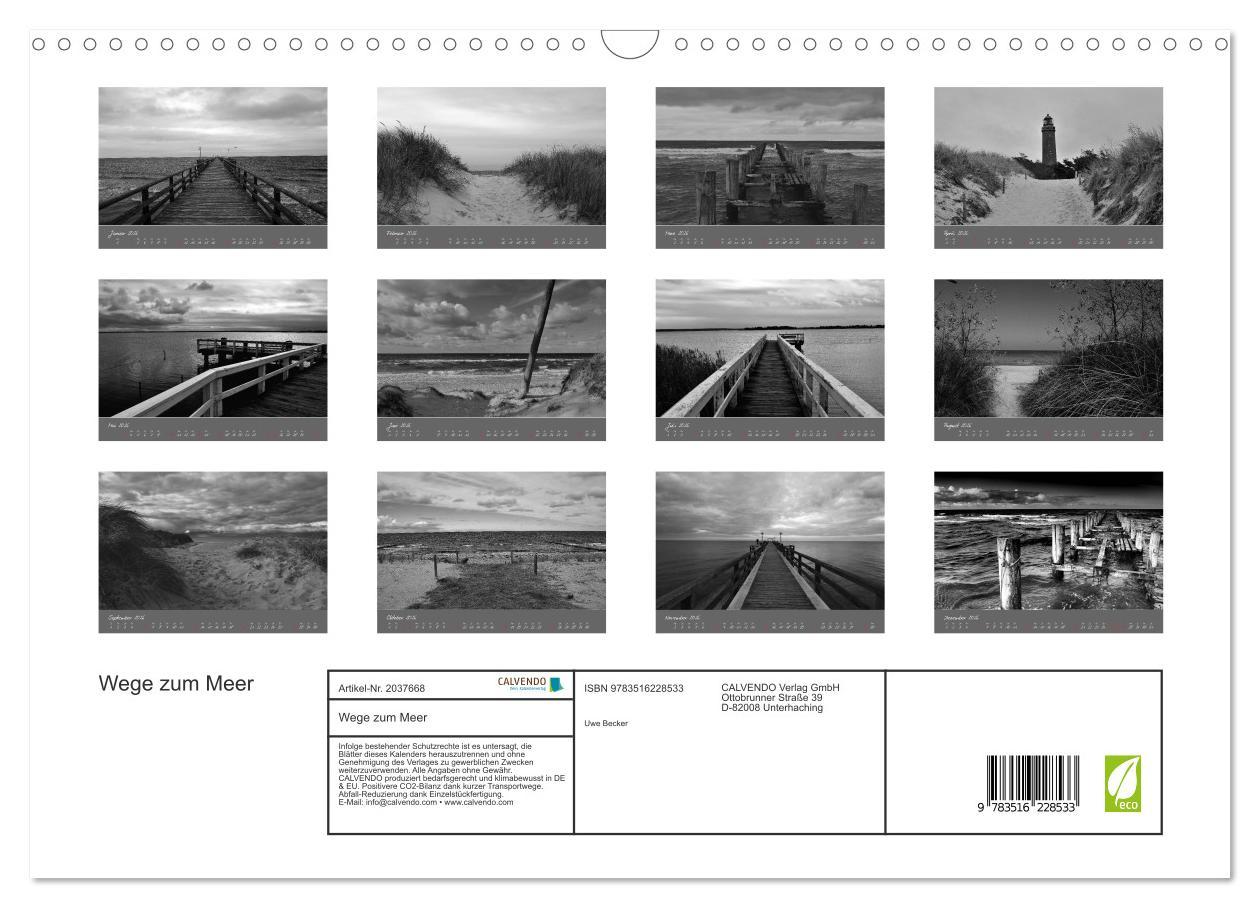 Beispielinhalt (Bild) Wege zum Meer (Wandkalender 2026 DIN A3 quer), CALVENDO Monatskalender