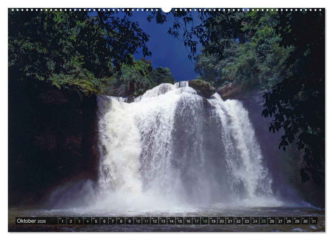 Beispielinhalt (Bild) Wasserfälle der Welt 2026 (hochwertiger Premium Wandkalender 2026 DIN A2 quer), Kunstdruck in Hochglanz
