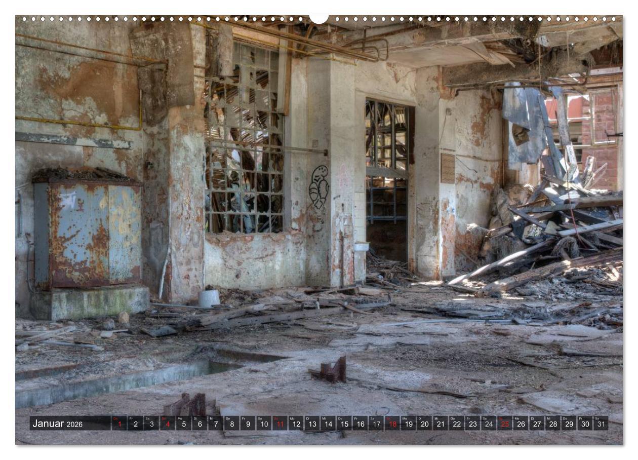 Beispielinhalt (Bild) Lost Places in Deutschland 2026 (hochwertiger Premium Wandkalender 2026 DIN A2 quer), Kunstdruck in Hochglanz