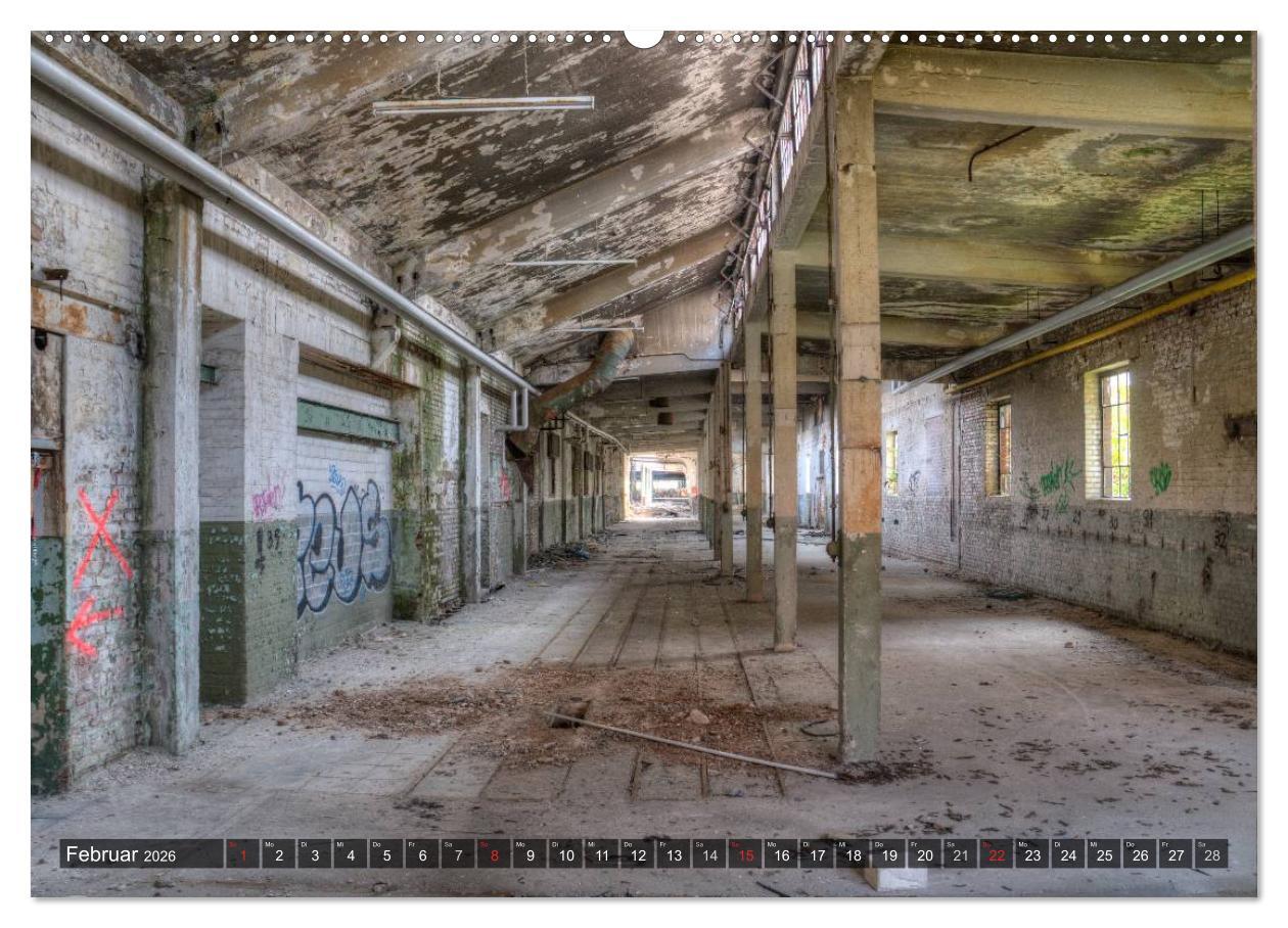 Beispielinhalt (Bild) Lost Places in Deutschland 2026 (hochwertiger Premium Wandkalender 2026 DIN A2 quer), Kunstdruck in Hochglanz