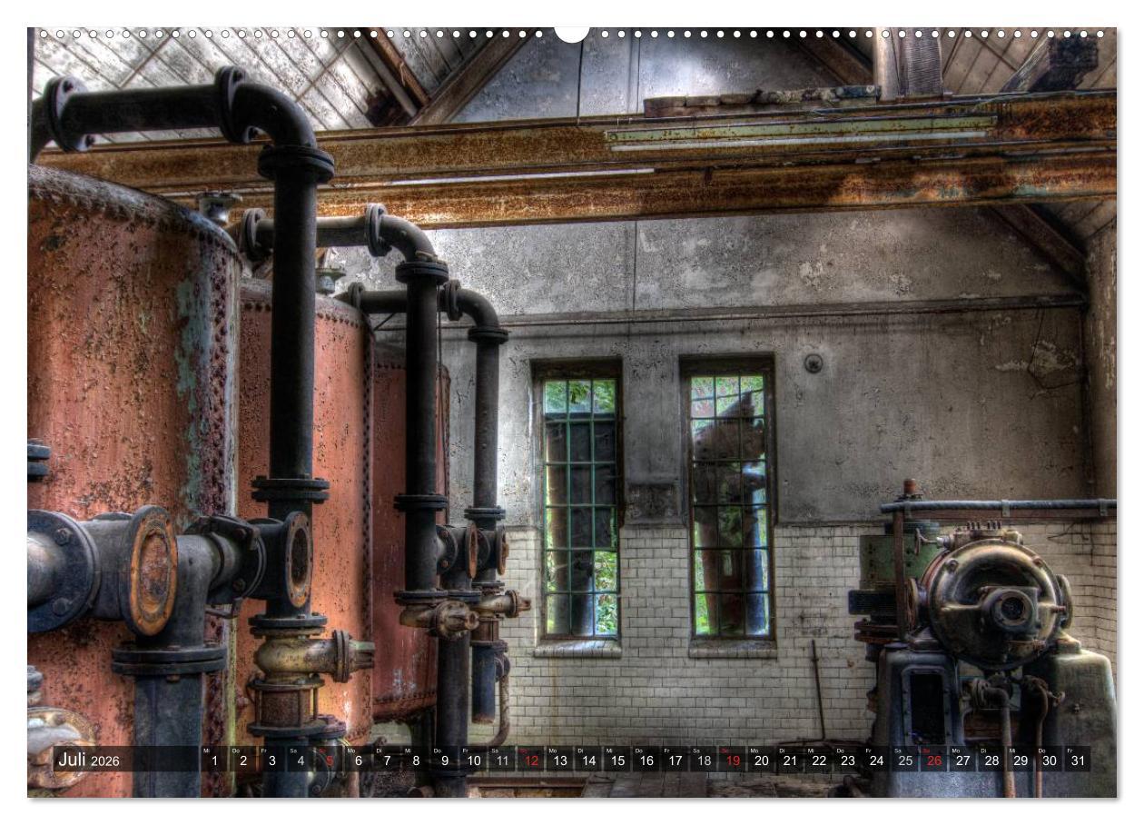 Beispielinhalt (Bild) Lost Places in Deutschland 2026 (hochwertiger Premium Wandkalender 2026 DIN A2 quer), Kunstdruck in Hochglanz