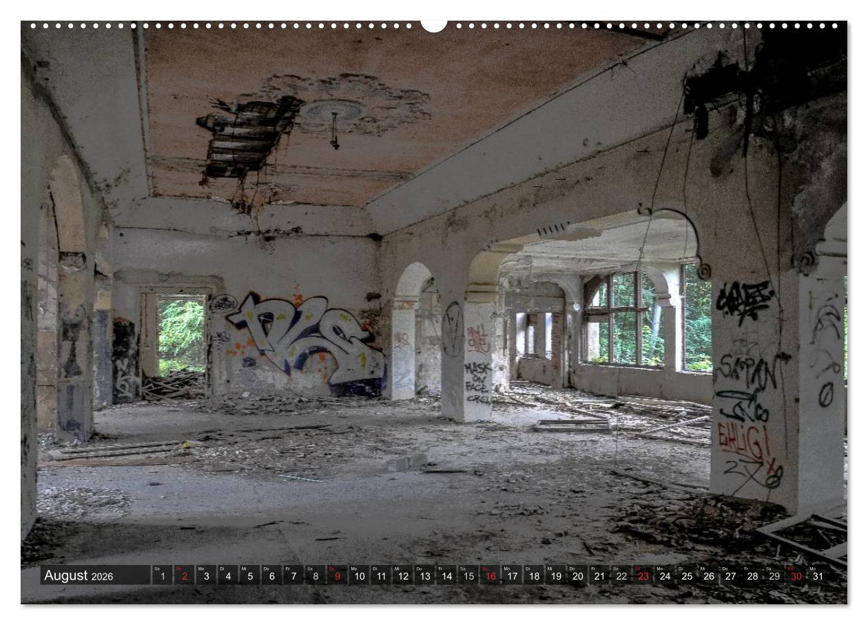 Beispielinhalt (Bild) Lost Places in Deutschland 2026 (hochwertiger Premium Wandkalender 2026 DIN A2 quer), Kunstdruck in Hochglanz