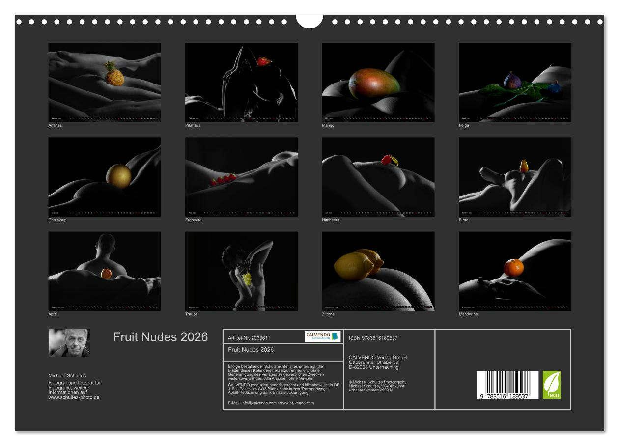 Beispielinhalt (Bild) Fruit Nudes 2026 (Wandkalender 2026 DIN A3 quer), CALVENDO Monatskalender