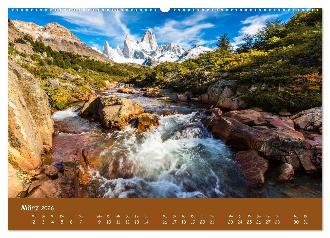 Beispielinhalt (Bild) Patagonien 2026 - Traumziel in den Anden (hochwertiger Premium Wandkalender 2026 DIN A2 quer), Kunstdruck in Hochglanz