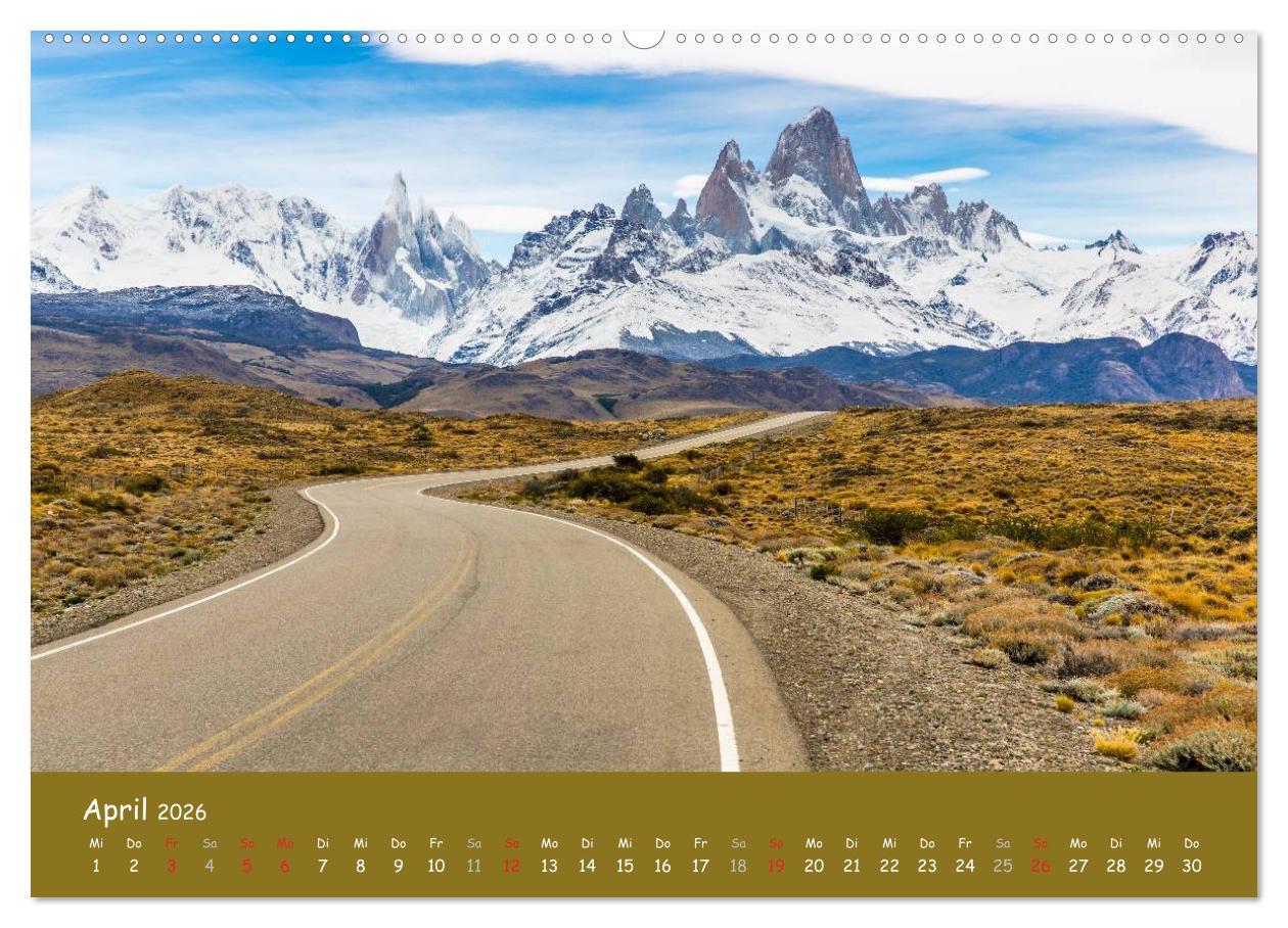 Beispielinhalt (Bild) Patagonien 2026 - Traumziel in den Anden (hochwertiger Premium Wandkalender 2026 DIN A2 quer), Kunstdruck in Hochglanz