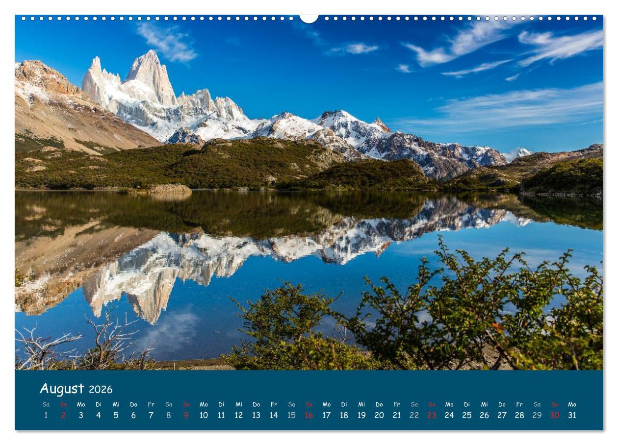 Beispielinhalt (Bild) Patagonien 2026 - Traumziel in den Anden (hochwertiger Premium Wandkalender 2026 DIN A2 quer), Kunstdruck in Hochglanz