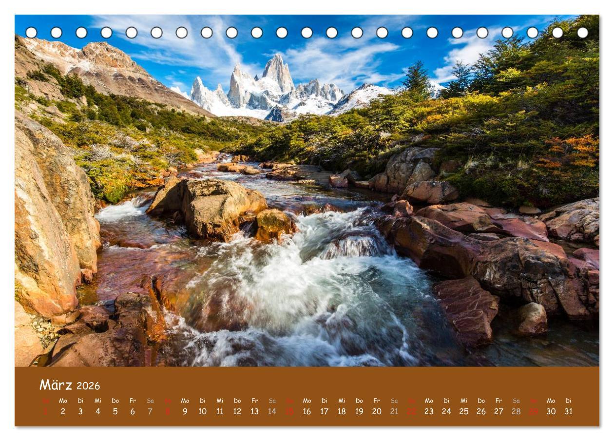 Beispielinhalt (Bild) Patagonien 2026 - Traumziel in den Anden (Tischkalender 2026 DIN A5 quer), CALVENDO Monatskalender