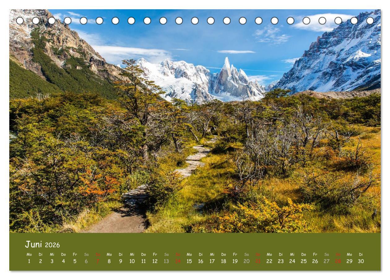 Beispielinhalt (Bild) Patagonien 2026 - Traumziel in den Anden (Tischkalender 2026 DIN A5 quer), CALVENDO Monatskalender