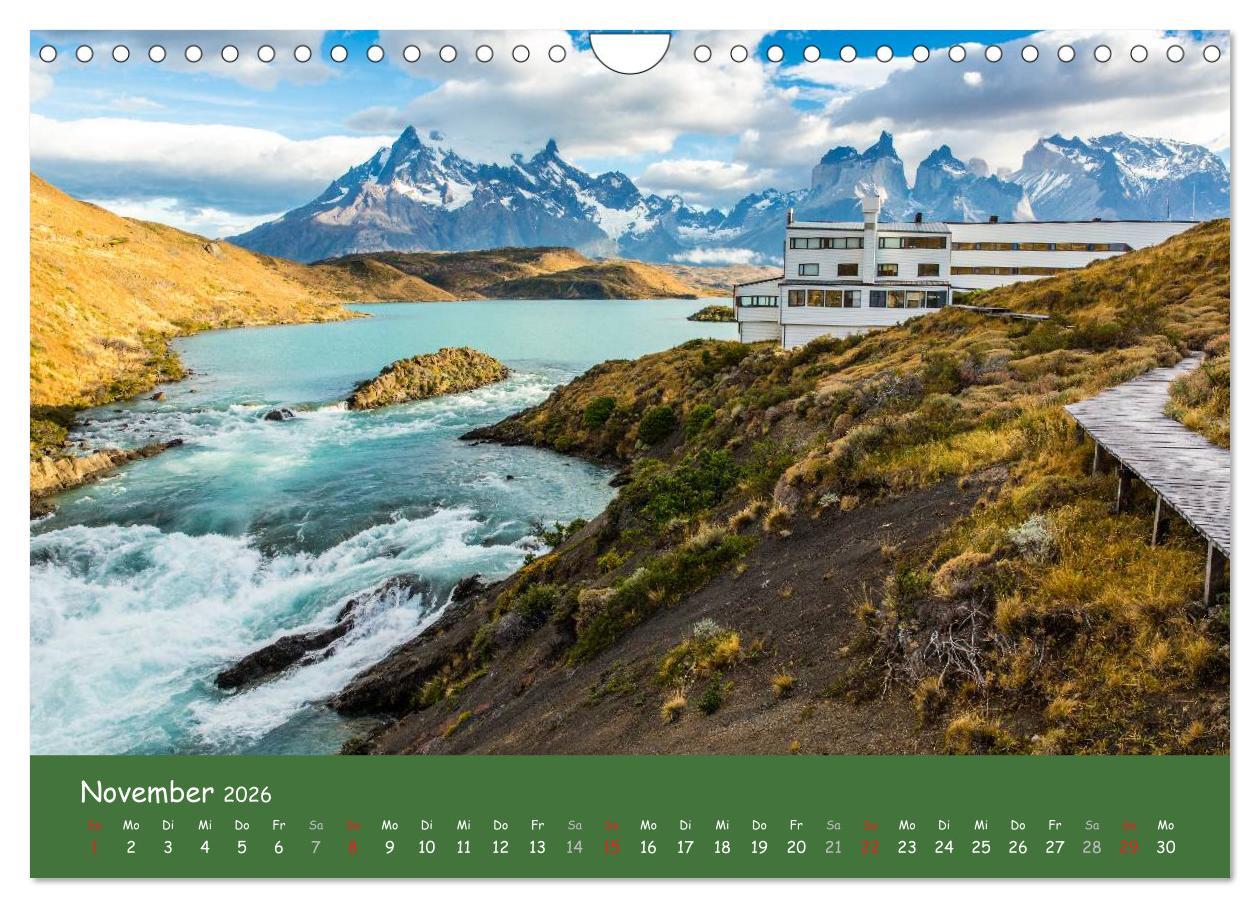 Beispielinhalt (Bild) Patagonien 2026 - Traumziel in den Anden (Wandkalender 2026 DIN A4 quer), CALVENDO Monatskalender