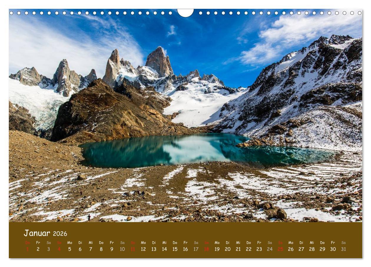 Beispielinhalt (Bild) Patagonien 2026 - Traumziel in den Anden (Wandkalender 2026 DIN A3 quer), CALVENDO Monatskalender