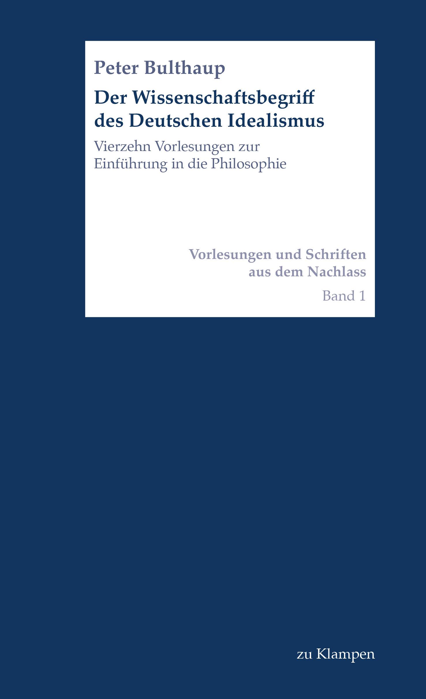 Vorderes Coverbild Der Wissenschaftsbegriff des Deutschen Idealismus